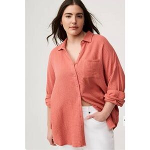 TORRID | Cotton Woven Gauze Drop Shoulder Button Down Shirt Top Sz. 2 or a 2X